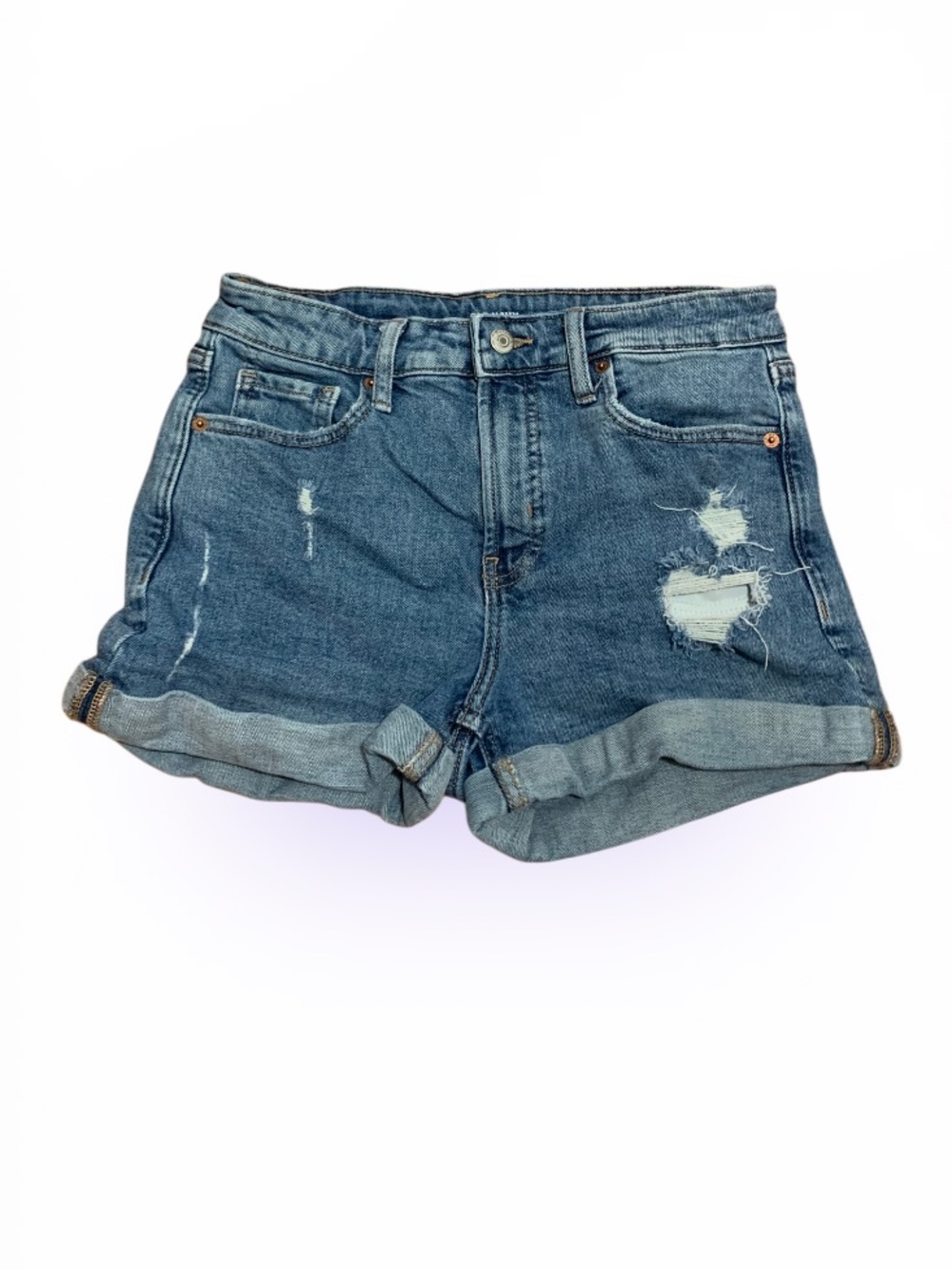Old Navy Distressed Rolled Hem Denim Shorts - Blue